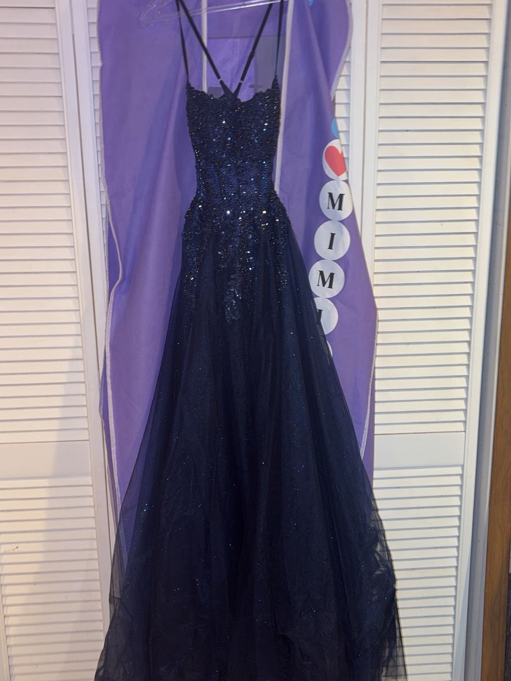 Navy Blue Sherri Hill Evening Gown